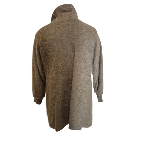 Vanesha Vintage Angora Mink Coatigan Sweater Oversized Brown Heather Sz S/M - Picture 6 of 8
